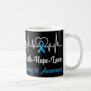 Taza De Café Trisomy 18 Conciencia Heartbeat Cruz Cristiana Fai