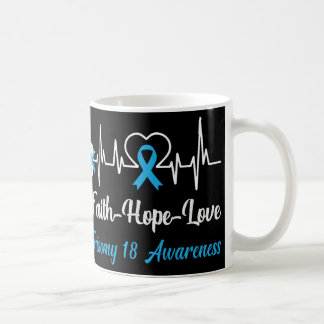 Taza De Café Trisomy 18 Conciencia Heartbeat Cruz Cristiana Fai