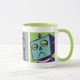 Taza de café triste del robot