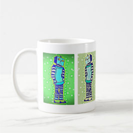 Taza de café triste del robot