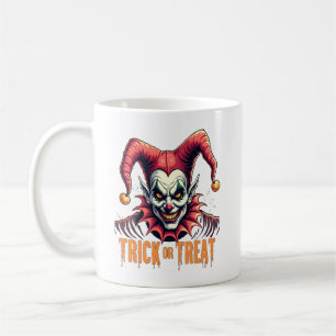 Taza De Café Triste truco de bufón o trato de café de Halloween