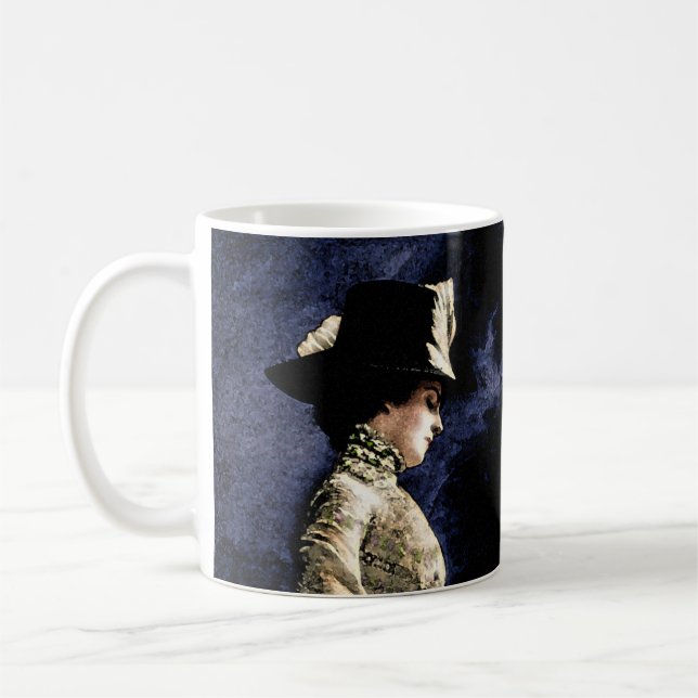 Taza De Café Triste victoriana con Gorra de plumas (Izquierda)