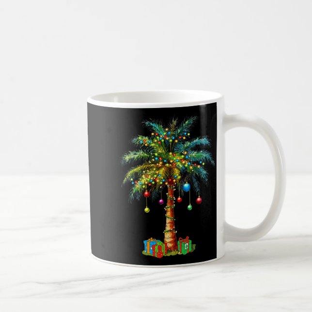 Taza De Café Trocal Christmas Hawaiian Santa Xmas Lights Palm T (Derecha)