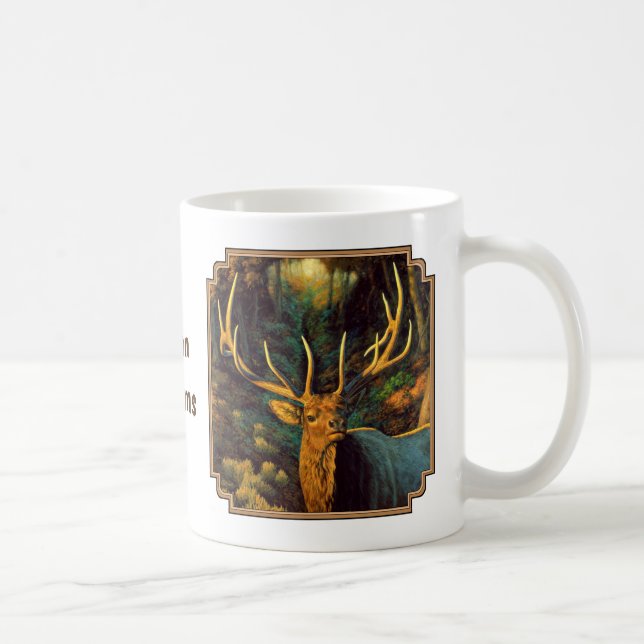 Taza De Café Trofeo Alce Toro en otoño (Derecha)