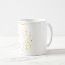 Taza De Café Trofeo de Flor Geométrica Dorada