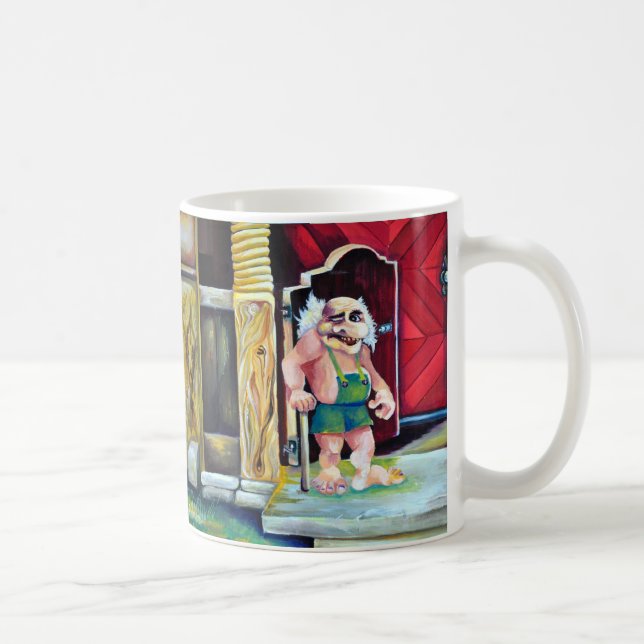 Taza De Café Troll escandinavo, pintura de realismo (Derecha)