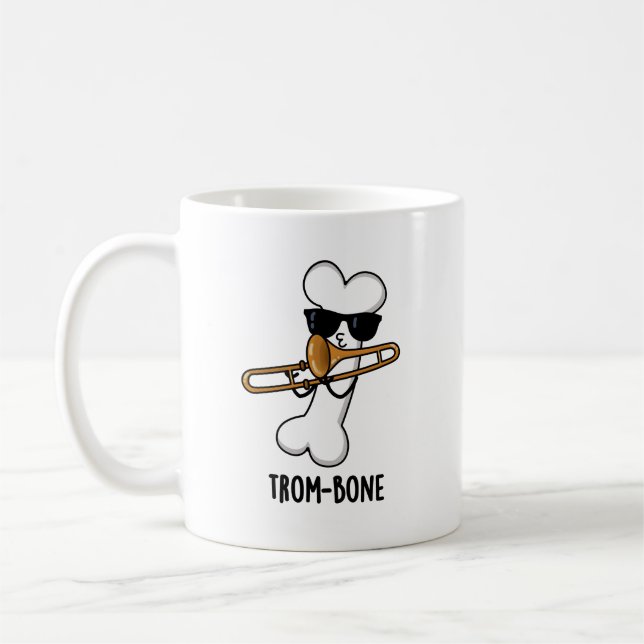 Taza De Café Trom-bone Funny Music Trombone Pun (Izquierda)