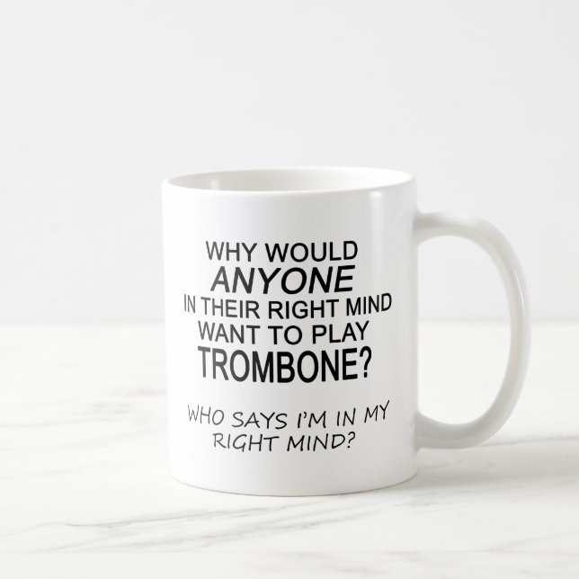 Taza De Café Trombone de la mente derecha (Derecha)