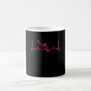 Taza De Café Trombone Music Heartbeat Gracioso regalo de Navida