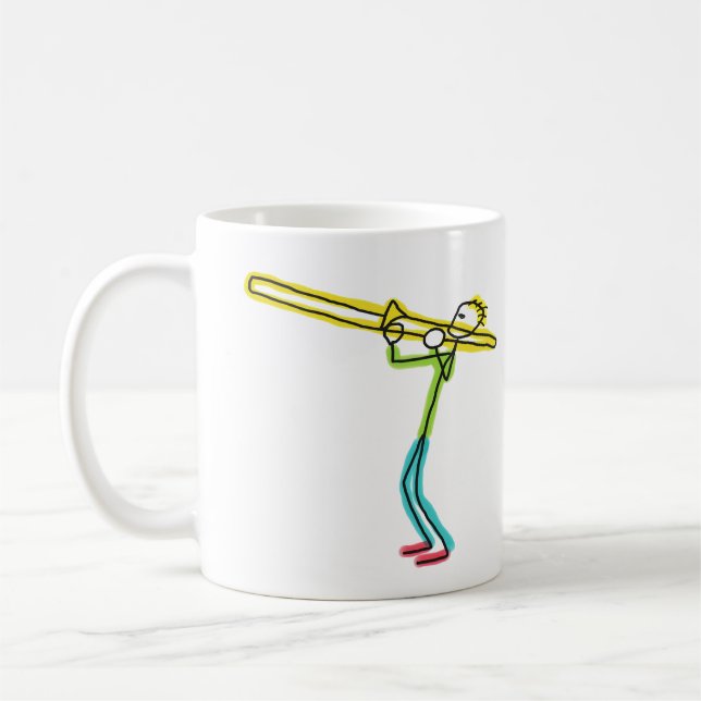 Taza De Café Trombone Stickman (Izquierda)