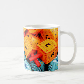 Taza De Café Trompos naranjas y azules