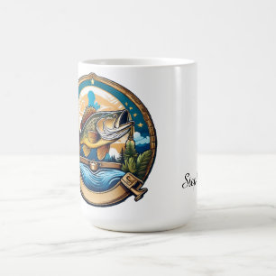 Taza De Café Trophy Bass Saltando Para Cenar