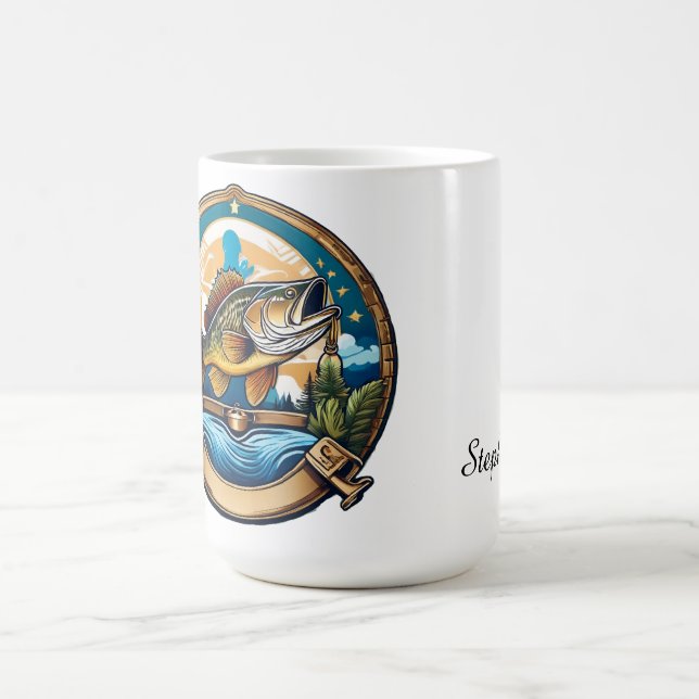 Taza De Café Trophy Bass Saltando Para Cenar (Centro)