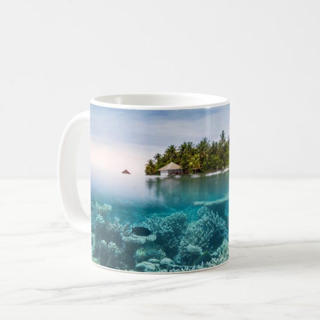 Taza De Café Tropical Beaches | Ari Atoll Maldives (Anverso izquierdo)