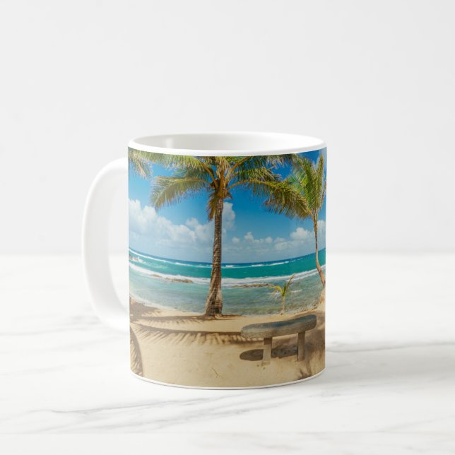 Taza De Café Tropical Beaches | Kuau Cove Beach, Maui Hawaii (Anverso izquierdo)