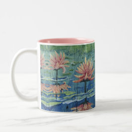 Taza de café tropical de encargo de los lirios del