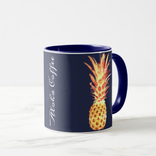 Taza de café tropical de la hawaiana de los azule