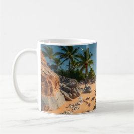 Taza De Café Tropical Golden Shell Beach Chic