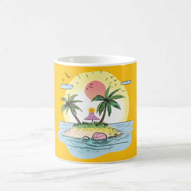 Taza De Café Tropical Island Sunset Drinkware (Centro)