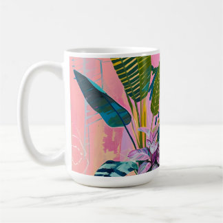 Taza De Café Tropical Jungle Art Print – Vibrant Botanical