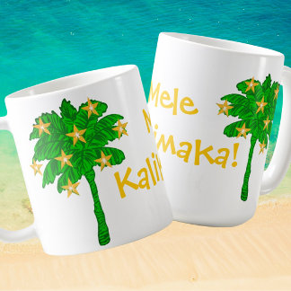 Taza De Café Tropical Palm Tree Stars Personalized