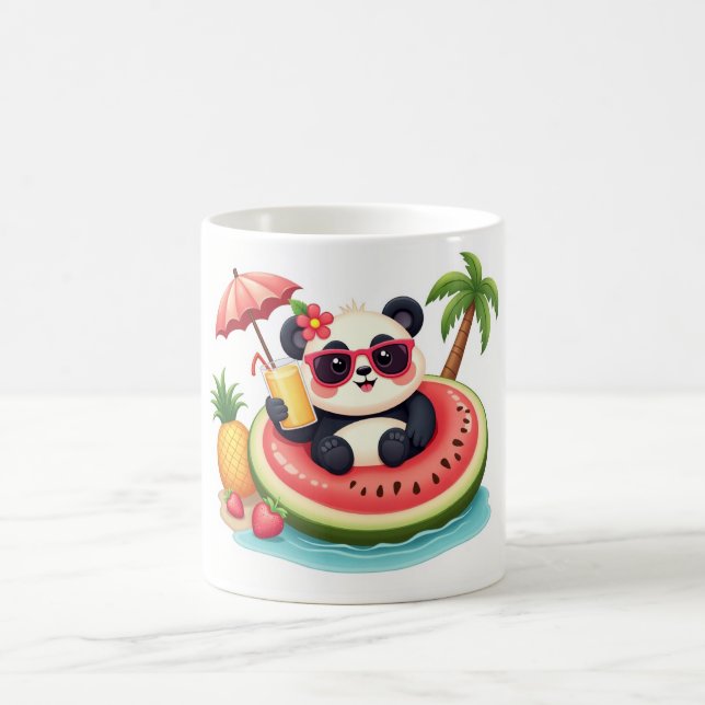 Taza De Café Tropical Panda 🐼 Kiwi Float Summer Mug (Centro)