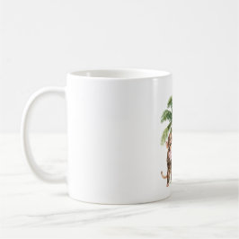Taza De Café Tropical Pink Orchid Flowers Monkey Aloha