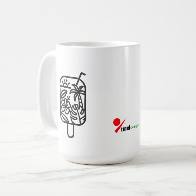 Taza de café Tropical Summer Sips | Línea minimali (Anverso izquierdo)