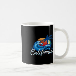 Taza De Café Tropical Sunset Cali Beach Waves Surfing Usa Calif