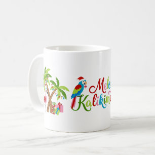 Taza De Café Tropicos Festivos Mele Kalikimaka Santa Loro Palme