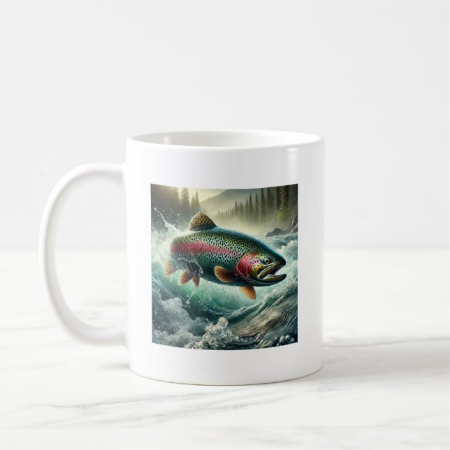 Taza De Café Trout Illustration  (Izquierda)