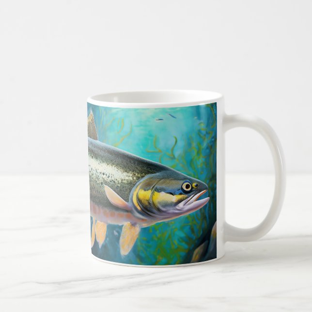 Taza De Café Trucha Pescador Mug (Derecha)