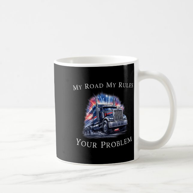 Taza De Café Trucker American Flag Truck Driver  (Derecha)