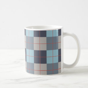 Taza De Café Truco Azul Gris Algodón Naranja Patrón rojo