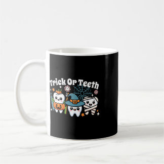 Taza De Café Truco Divertido O Dientes Halloween Higienista Den