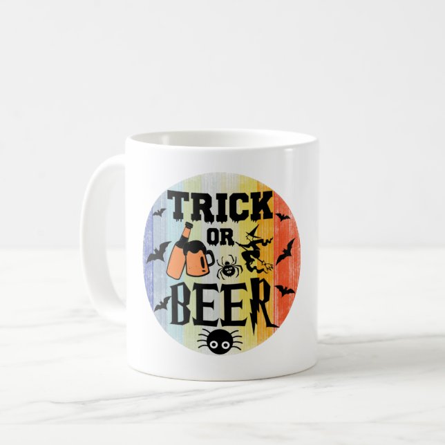 TAZA DE CAFÉ TRUCO O CERVEZA - HALLOWEEN (Anverso izquierdo)