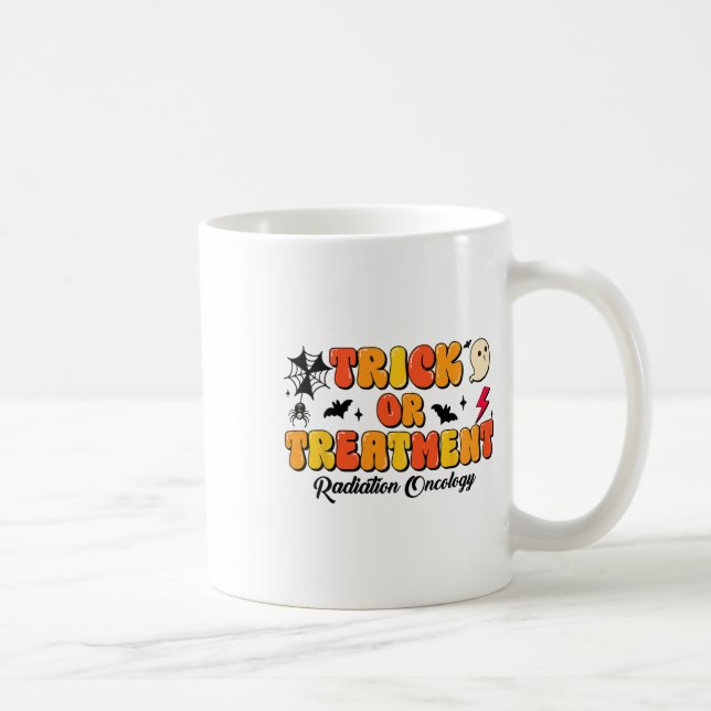 Taza De Café Truco O Tratamiento Radiación Oncología Halloween  (Derecha)