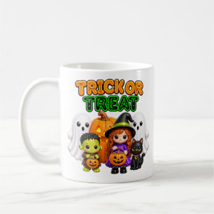 Taza De Café Truco o trato - Amigos lindos de Halloween