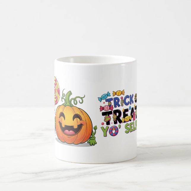 Taza De Café Truco o trato del auto-gracioso café de Halloween (Centro)