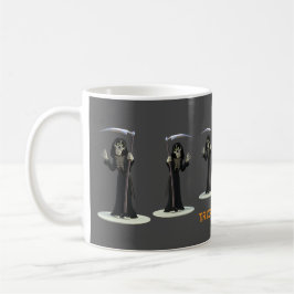 Taza De Café Truco o trato. Parca de dibujos animados