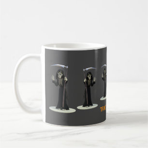 Taza De Café Truco o trato. Parca de dibujos animados