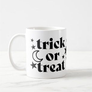 Taza De Café Truco o truco de las estrellas de Halloween y luna