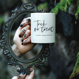 Taza De Café Truco Y Tratamiento Mínimo Modernos | Feliz Hallow