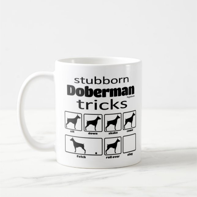 Taza De Café Trucos Doberman (Izquierda)