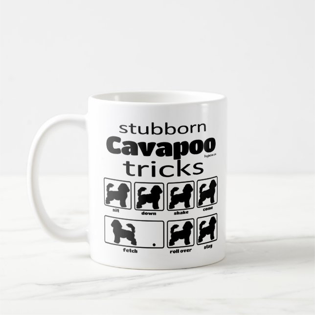 Taza De Café Trucos obstinados de Cavapoo (Izquierda)