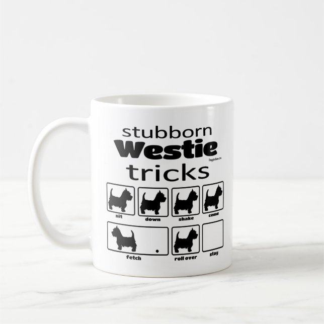Taza De Café Trucos obstinados de Westie (Izquierda)