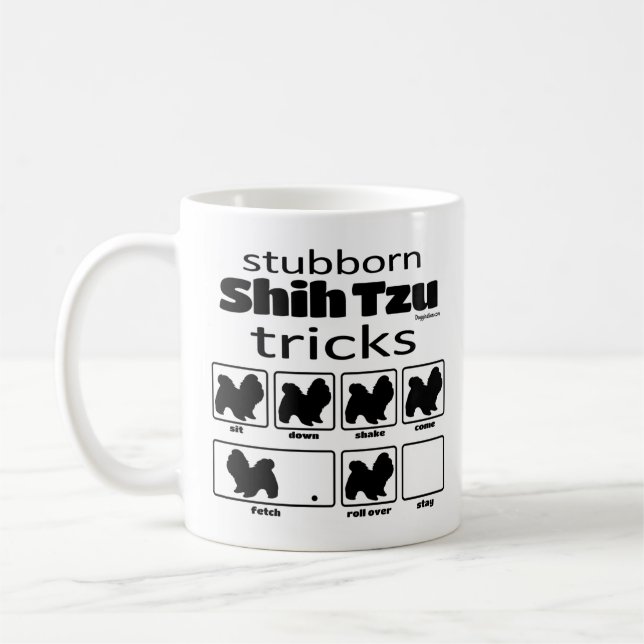 Taza De Café Trucos testarudos Shih Tzu (Izquierda)