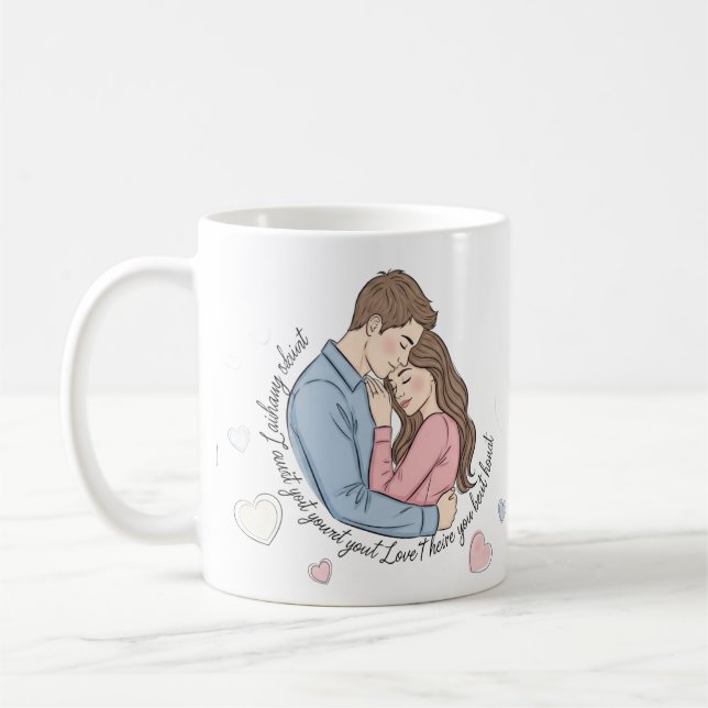Taza De Café True Love Quote Bridesmaid Mug – Romantic Couple   (Izquierda)