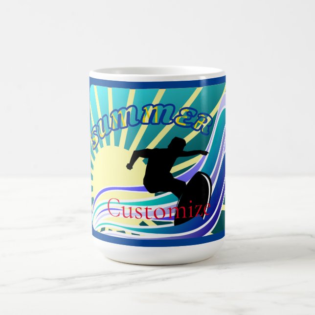 Taza De Café Trueno divertido de surf de verano (Centro)