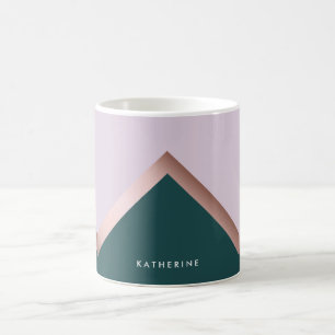 Taza De Café Trullo color de rosa del oro y diseño geométrico